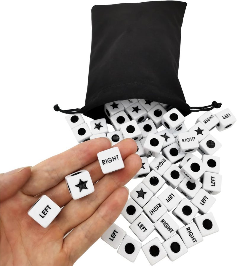 Ahoper 50 Pieces Left Right Center Dice Only 50 Dices Bulk Dice Game, 16mm Standard Size, Easy to Grip. - Image 5